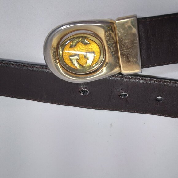Vintage Gucci Reversible GG Black Brown Leather Belt - Picture 13 of 15